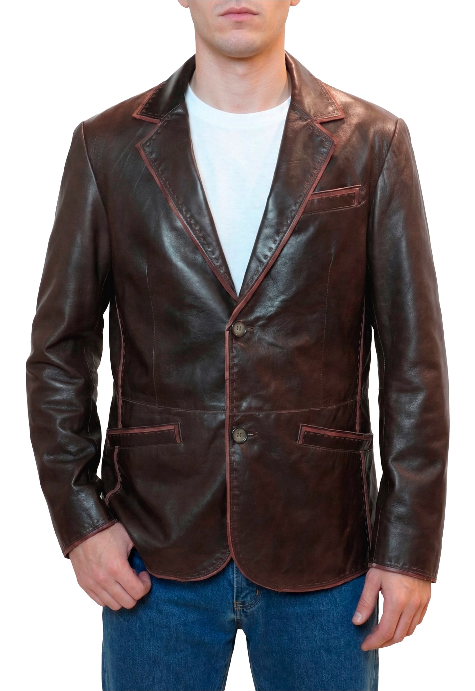 Blazer em Pele Hudson