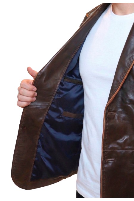 Blazer em Pele Hudson